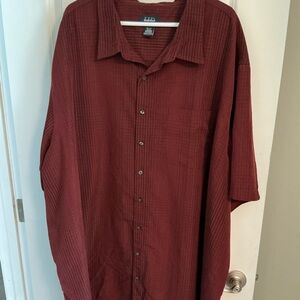 Harbor Bay Men's Red and Black Short Sleeve Shirt